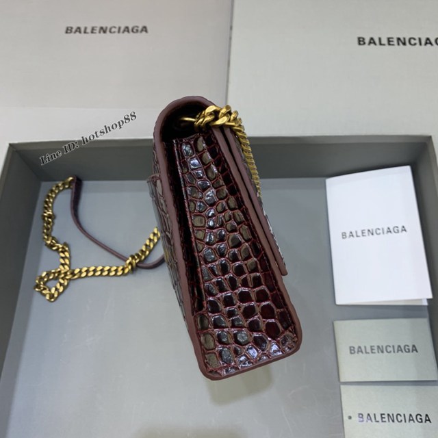 Balenciaga專櫃爆款鱷魚紋鏈條包女士肩背包 巴黎世家沙漏鏈條斜挎包 fyj1893